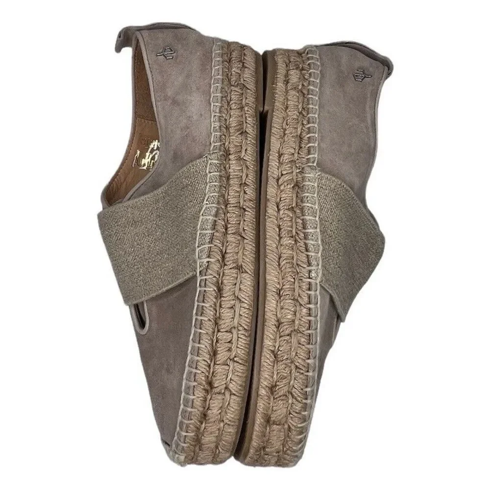 Rag & Bone Womens Nina Tan Smoke Suede‎ Slip-On Platform Espadrilles Sz 9.5/39.5